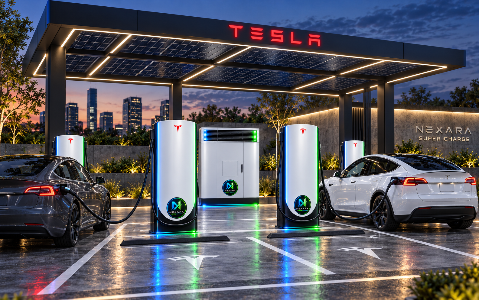 TESLA SUPER CHARGING STATIONS